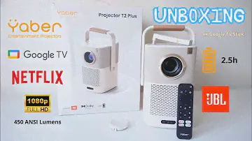 🔥Yaber T2 Plus (with 4K Google TV Stick) 1080p 450 ANSI Google TV Portable Projector Unboxing